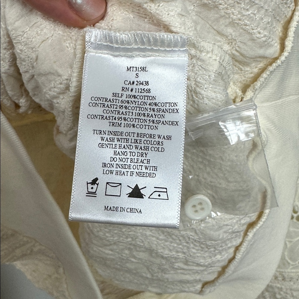 NWOT Miss Me Mixed Crochet Shirt Sz S - Picture 14 of 16